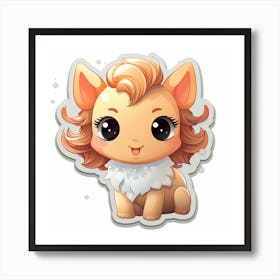 Cute Fox Sticker Art Print