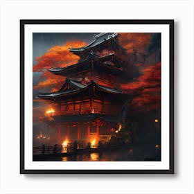 Japanese Temple Art Print