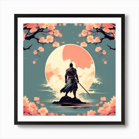 Anime samurai silhouette Art Print