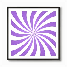 Spiral Vortex Rays Lavender Swirl Purple Art Print