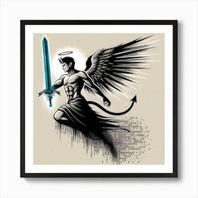 Angel With Sword 2 Art Print