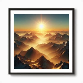 Sunrise Over Mountains Art Print