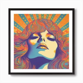 70's Sunshine Girl Vintage Style Poster Art Art Print