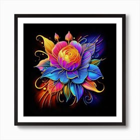 Psychedelic Flower Art Print