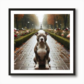 Pit Bull in the Park 1 Print Art Print