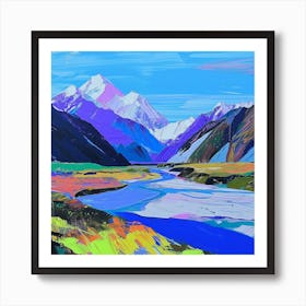 Colourful Abstract Aorak Imount Cook National Park New Zealand 1 Art Print