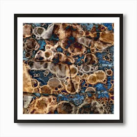 Watercolor Abstraction Golden Stone Art Print