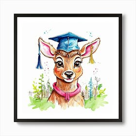 Graduation Deer 7 Art Print