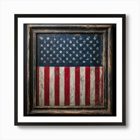 An Antique American Flag Resplendent With Immaculate Red Stars Scattered Against A Deep Blue Backgr (6) Art Print