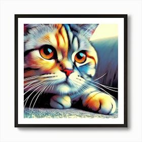 Feline Cat Creative Artwork Illustration 71 Art Print