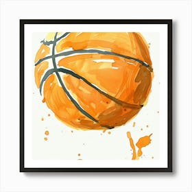 Watercolor Basketball Painting Art Print