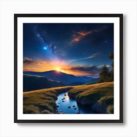 Leonardo Diffusion Xl A Breathtaking Panoramic View Of A Deep 2 Art Print