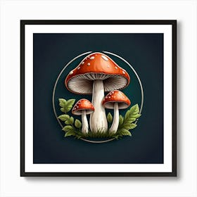 Mushroom Logo Design Art Print