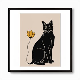 Elegant Cat Silhouette Print Art Art Print