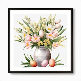 Easter Flowers In A Vase 6 Art Print