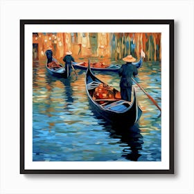 Gondolas In Venice 2 Art Print