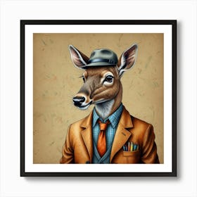 Deer In A Suit 4 Affiche