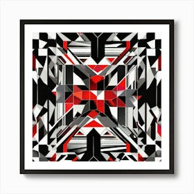 Collide red black Art Print