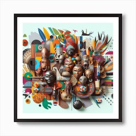 Afro-Assemblage Art Print