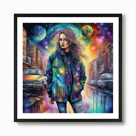 Galaxy Girl Art Print