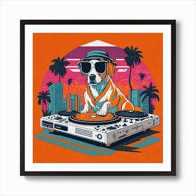 Dj Dog Art Print