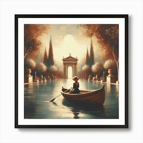 Girl In A Boat Poster