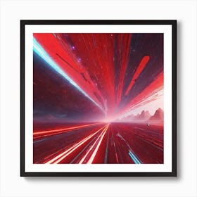 Red And Blue Light Art Print