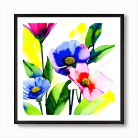 Watercolor Flowers 2 Art Print