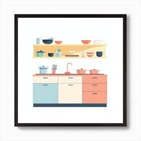 Kitchen Flat Design Art Print