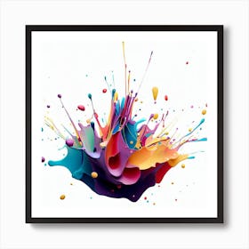 Colorful Paint Splash Canvas Print Art Print