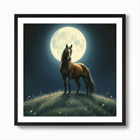 Full Moon Horse 1 Art Print