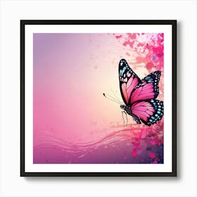 Pink Butterfly 11 Art Print