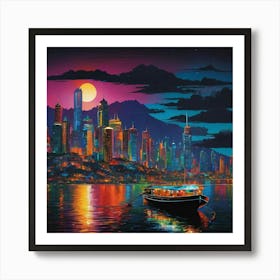 City on the water Art Print