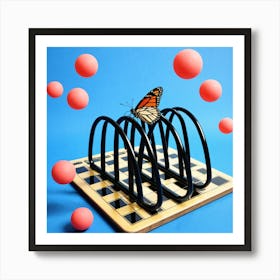 Butterfly On Chess Board 8 Poster