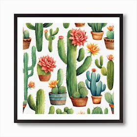 Watercolor Cactus Art Print