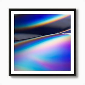 Close Up Of A Vibrant Holographic Pattern Shimmering With Iridescent Colors Against A Minimalist Ba (4) Art Print