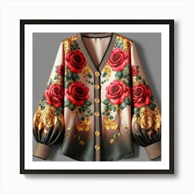 Floral silky stuff design of a shirt Art Print