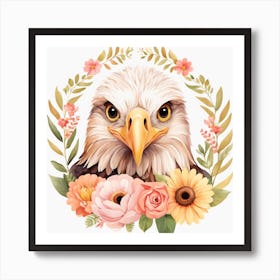 Floral Baby Eagle Nursery Illustration (17) Art Print