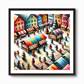 Super Kids Creativity:Christmas Market Art Print