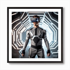 Futuristic Man In Virtual Reality 5 Art Print