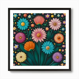 Colorful Flowers 3 Art Print