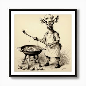 Chef Deer 35 Art Print