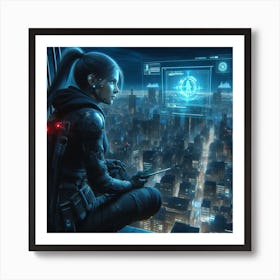 Futuristic Girl 2 Art Print