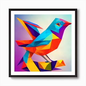 Default A Playful Geometric Bird With Bright Colors And Sharp 0 Art Print