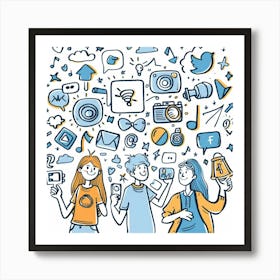 Social Media Icons 4 Art Print