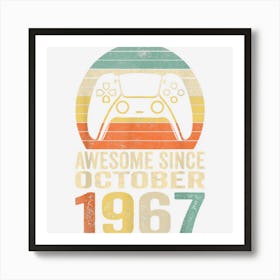 55th Birthday Boy Gamer Gifts Awesome Since October 1967 Art Print