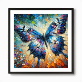 Bold Colourful Acrylic Style Butterfly II Art Print