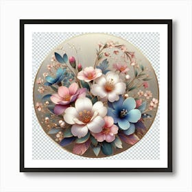 Flowers In A Circle Art Print