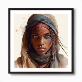 Watercolor Tuareg Woman #2 Art Print