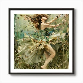 Dance With Butterflies Art Print